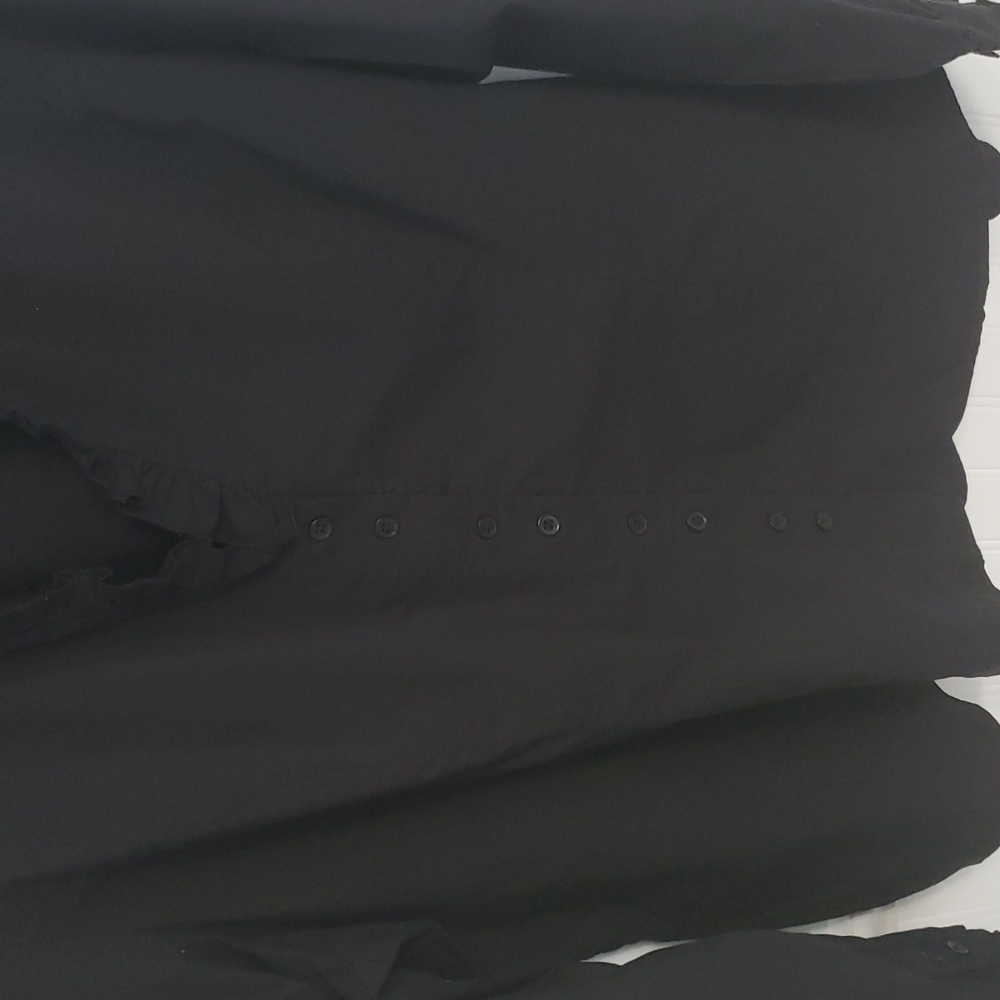Encore Black Button Up Ruffle Top - Picture 4 of 5